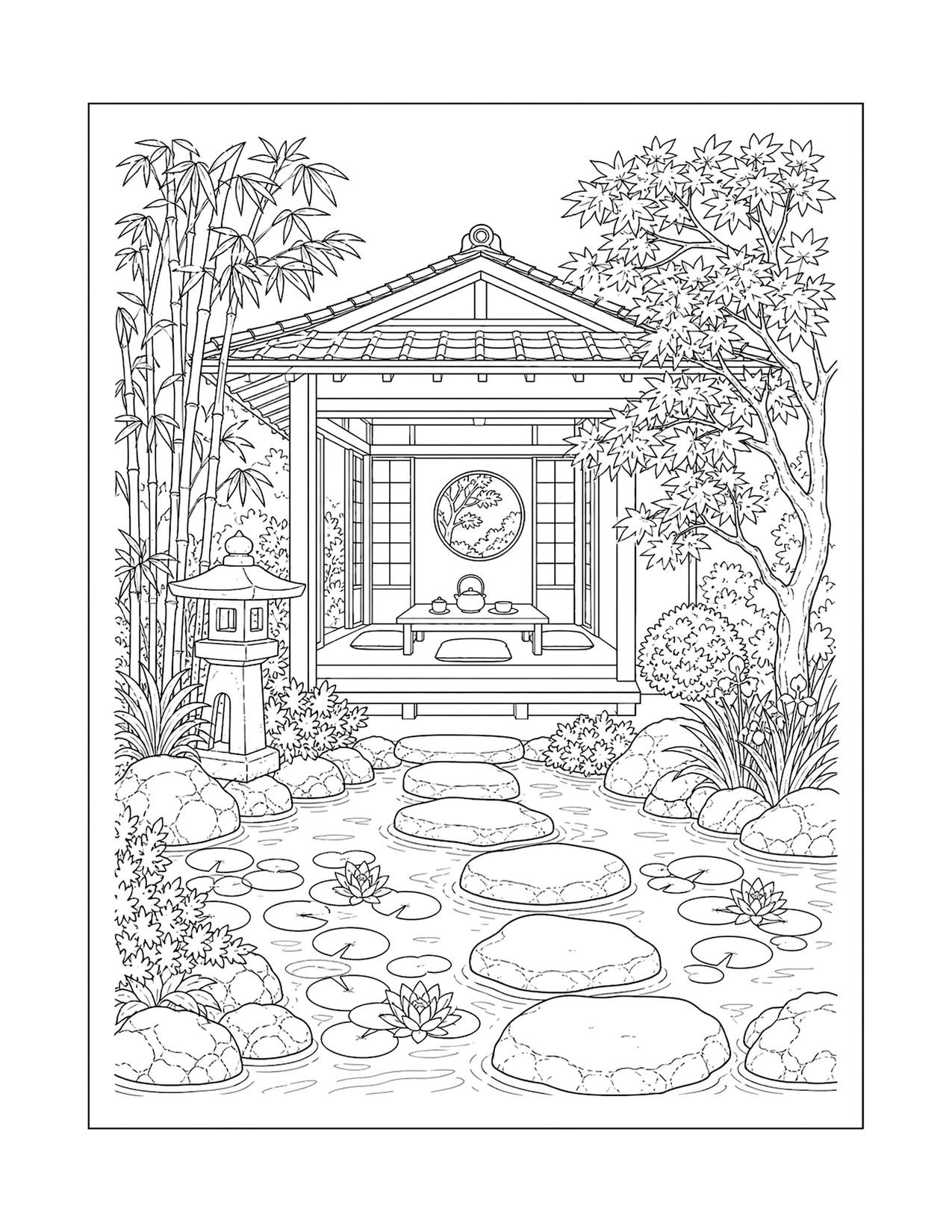 Garden hideaway coloring page ready to print at home
