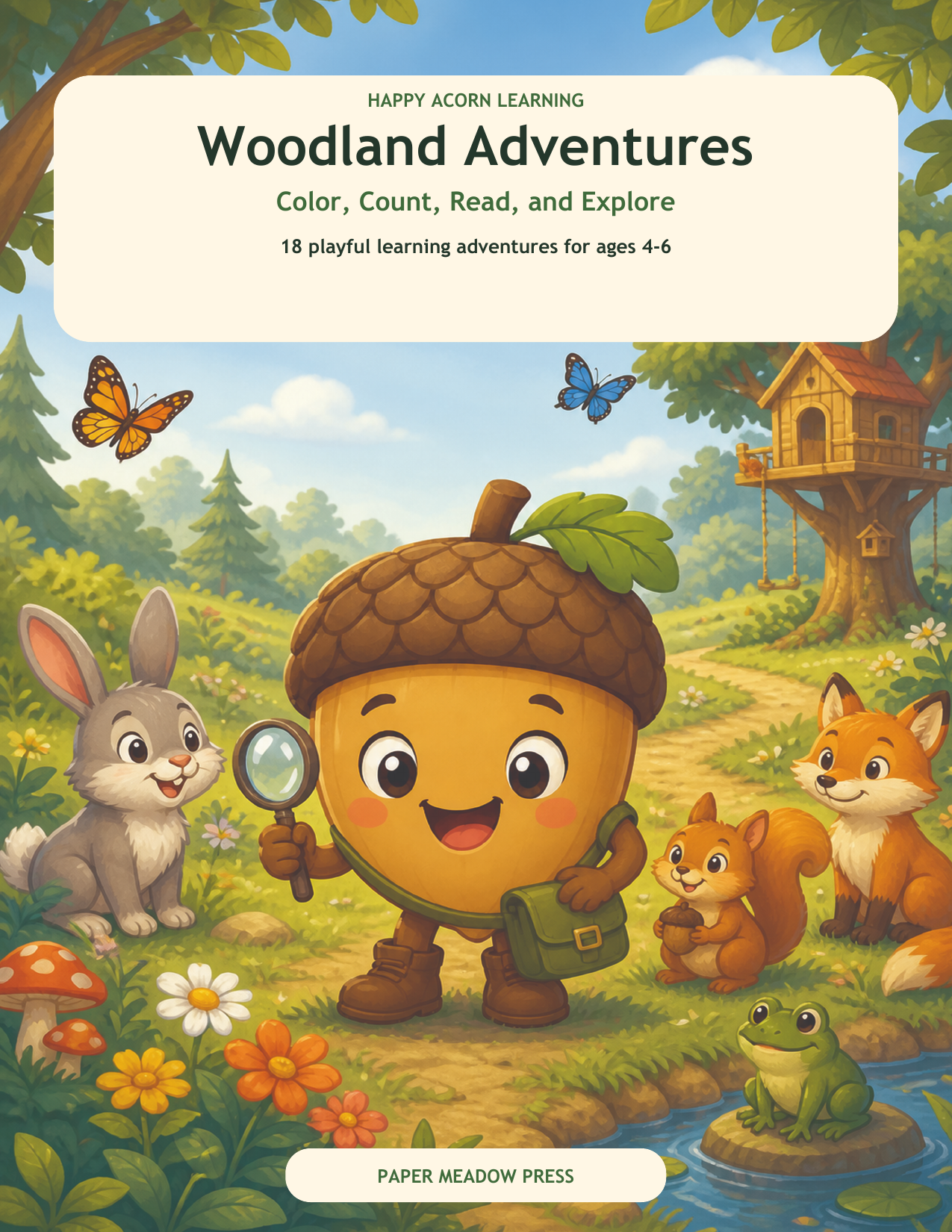 Woodland Adventures activity and coloring book cover